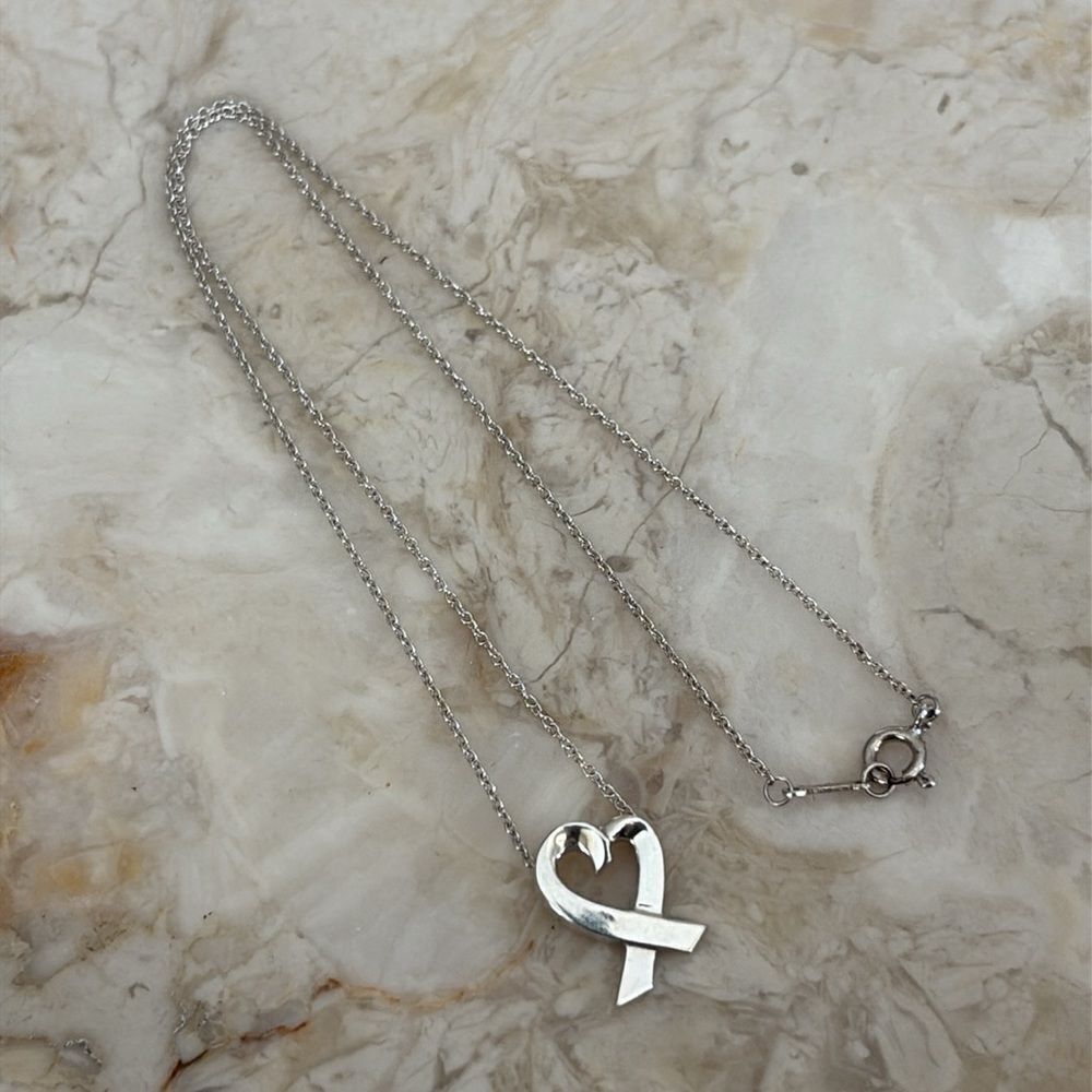 Tiffany & Co. Paloma Picasso Loving Heart Necklace Sterling Silver